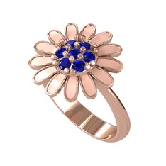 Papatya Yüzük - Lab safir 925 ayar rose altın kaplama gümüş yüzük (Pastel pembe mineli) #1xx61yr