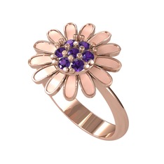 Ametist 8 ayar rose altın yüzük (Pastel pembe mineli)