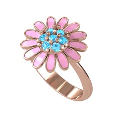 Papatya Yüzük - Akuamarin 8 ayar rose altın yüzük (Pembe mineli) #4hfyb4
