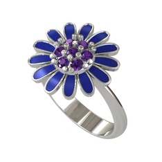 Papatya Yüzük - Ametist 925 ayar gümüş yüzük (Lacivert mineli) #dd9tb0