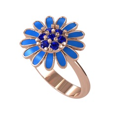 Lab safir 8 ayar rose altın yüzük (Mavi mineli)