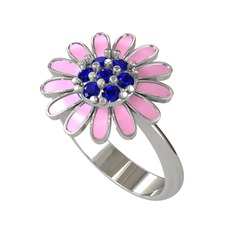 Papatya Yüzük - Lab safir 8 ayar beyaz altın yüzük (Pembe mineli) #syjl0p