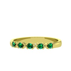 Yeşil kuvars 925 ayar altın kaplama gümüş yüzük