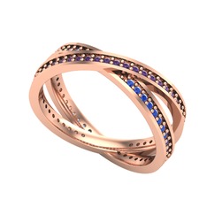 İkili Adora Tamtur Yüzük - Ametist ve lab safir 8 ayar rose altın yüzük #1yl7v3k