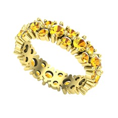 Büyük Elin Tamtur Yüzük - Sitrin 925 ayar altın kaplama gümüş yüzük #10ebdl6