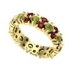 Büyük Elin Tamtur Yüzük - Peridot ve garnet 8 ayar altın yüzük #122cnen