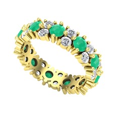 Büyük Elin Tamtur Yüzük - Kök zümrüt ve pırlanta 8 ayar altın yüzük (3.52 karat) #124yxru