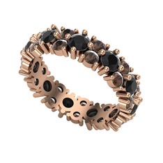 Büyük Elin Tamtur Yüzük - Siyah zirkon ve dumanlı kuvars 14 ayar rose altın yüzük #12yg6ml