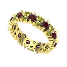 Büyük Elin Tamtur Yüzük - Kök yakut ve peridot 925 ayar altın kaplama gümüş yüzük #14rv6ry