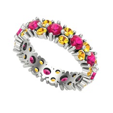 Büyük Elin Tamtur Yüzük - Rodolit garnet ve sitrin 925 ayar gümüş yüzük #14ts6ln