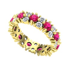 Rodolit garnet ve pırlanta 18 ayar altın yüzük (3.52 karat)