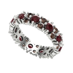 Büyük Elin Tamtur Yüzük - Kök yakut ve dumanlı kuvars 18 ayar beyaz altın yüzük #16q0gpu