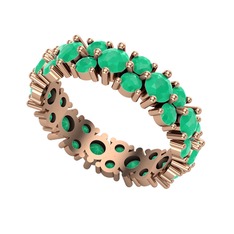 Büyük Elin Tamtur Yüzük - Kök zümrüt 925 ayar rose altın kaplama gümüş yüzük #18laf7n