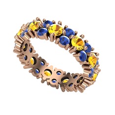 Büyük Elin Tamtur Yüzük - Sitrin ve lab safir 14 ayar rose altın yüzük #1ani7x0