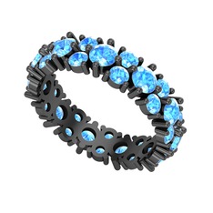 Büyük Elin Tamtur Yüzük - Akuamarin 925 ayar siyah rodyum kaplama gümüş yüzük #1bdbvd3