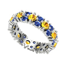 Büyük Elin Tamtur Yüzük - Sitrin ve lab safir 925 ayar gümüş yüzük #1dcpzaw