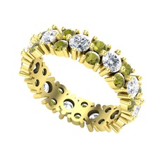 Büyük Elin Tamtur Yüzük - Pırlanta ve peridot 8 ayar altın yüzük (5.5 karat) #1fnen55