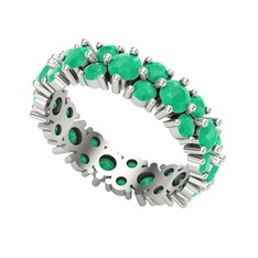 Büyük Elin Tamtur Yüzük - Kök zümrüt 18 ayar beyaz altın yüzük #1graad2