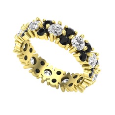 Büyük Elin Tamtur Yüzük - Swarovski ve siyah zirkon 925 ayar altın kaplama gümüş yüzük #1iofu7d