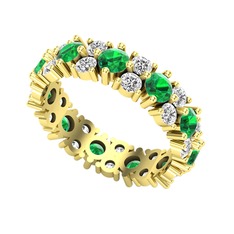 Büyük Elin Tamtur Yüzük - Yeşil kuvars ve swarovski 18 ayar altın yüzük #1kjdkxf
