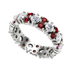 Büyük Elin Tamtur Yüzük - Pırlanta ve garnet 18 ayar beyaz altın yüzük (5.5 karat) #1ny570h