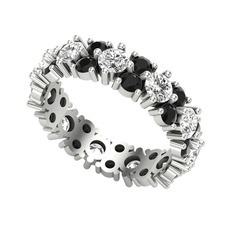 Büyük Elin Tamtur Yüzük - Swarovski ve siyah zirkon 14 ayar beyaz altın yüzük #1paqvgl