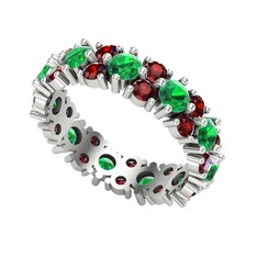 Büyük Elin Tamtur Yüzük - Yeşil kuvars ve garnet 925 ayar gümüş yüzük #1qrim3x