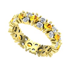 Büyük Elin Tamtur Yüzük - Sitrin ve pırlanta 8 ayar altın yüzük (3.52 karat) #1ts79dj