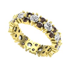Büyük Elin Tamtur Yüzük - Swarovski ve dumanlı kuvars 18 ayar altın yüzük #1tx5ki6