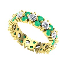 Büyük Elin Tamtur Yüzük - Pırlanta ve kök zümrüt 925 ayar altın kaplama gümüş yüzük (5.5 karat) #1wjuly7