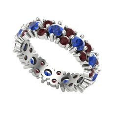 Büyük Elin Tamtur Yüzük - Lab safir ve kök yakut 14 ayar beyaz altın yüzük #1xzhpfq