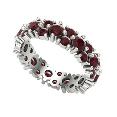 Büyük Elin Tamtur Yüzük - Kök yakut 8 ayar beyaz altın yüzük #4s2fd2