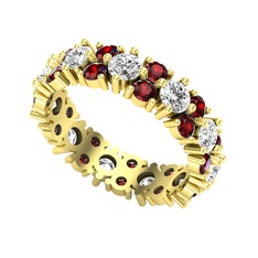 Büyük Elin Tamtur Yüzük - Beyaz zirkon ve garnet 14 ayar altın yüzük #5ahh7d