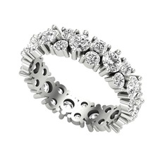 Swarovski ve beyaz zirkon 14 ayar beyaz altın yüzük