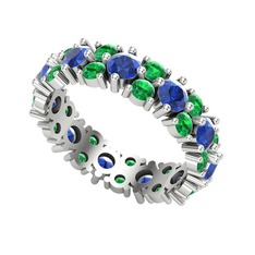 Büyük Elin Tamtur Yüzük - Lab safir ve yeşil kuvars 8 ayar beyaz altın yüzük #9g7pof