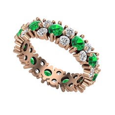 Yeşil kuvars ve swarovski 18 ayar rose altın yüzük