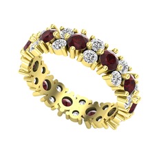 Kök yakut ve swarovski 14 ayar altın yüzük