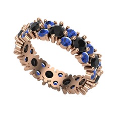 Büyük Elin Tamtur Yüzük - Siyah zirkon ve lab safir 8 ayar rose altın yüzük #dq8blx