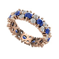 Büyük Elin Tamtur Yüzük - Lab safir ve swarovski 14 ayar rose altın yüzük #eh0m7s