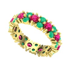 Büyük Elin Tamtur Yüzük - Rodolit garnet ve kök zümrüt 925 ayar altın kaplama gümüş yüzük #gbr4lf