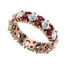 Büyük Elin Tamtur Yüzük - Pırlanta ve garnet 18 ayar rose altın yüzük (5.5 karat) #i1kewr