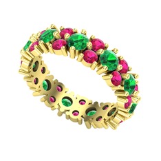 Büyük Elin Tamtur Yüzük - Yeşil kuvars ve rodolit garnet 18 ayar altın yüzük #jskaq8