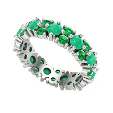 Büyük Elin Tamtur Yüzük - Kök zümrüt ve yeşil kuvars 8 ayar beyaz altın yüzük #jush6s