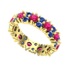 Büyük Elin Tamtur Yüzük - Rodolit garnet ve lab safir 18 ayar altın yüzük #mjy4w0