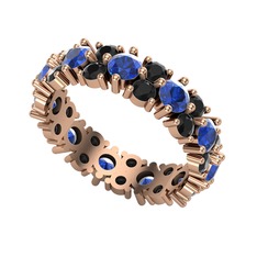 Büyük Elin Tamtur Yüzük - Lab safir ve siyah zirkon 14 ayar rose altın yüzük #nsusmm