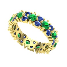 Büyük Elin Tamtur Yüzük - Yeşil kuvars ve lab safir 18 ayar altın yüzük #nwpxd5