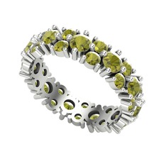 Büyük Elin Tamtur Yüzük - Peridot 8 ayar beyaz altın yüzük #s2zqwj