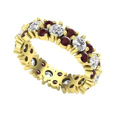 Büyük Elin Tamtur Yüzük - Swarovski ve kök yakut 8 ayar altın yüzük #s46msq
