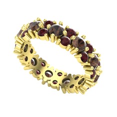 Büyük Elin Tamtur Yüzük - Dumanlı kuvars ve kök yakut 14 ayar altın yüzük #s4plxz