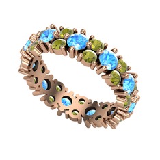 Büyük Elin Tamtur Yüzük - Akuamarin ve peridot 18 ayar rose altın yüzük #xj8obw